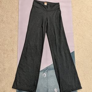 Lucy - dark heathered gray stretchy wide-leg yoga